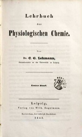 Lehrbuch der physiologischen Chemie, 1