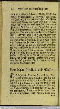 Von bösen Geblüte und Säfften
