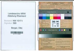 Entnazifizierung Otto Berger , geb. 20.06.1896 (Vorarbeiter)