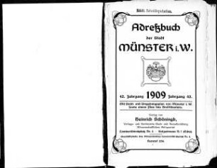 Adressbuch Stadt Münster 1909