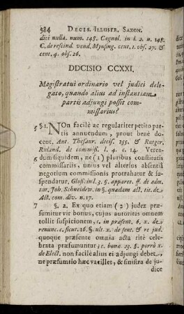 Decisio CCXXI. - Decisio CCXXX.