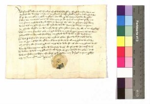 Conz von Neudeck schickt an Graf Albrecht von Hohenlohe einen Fehdenbrief.