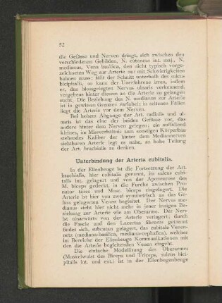 Unterbindung der Arteria cubitalis.