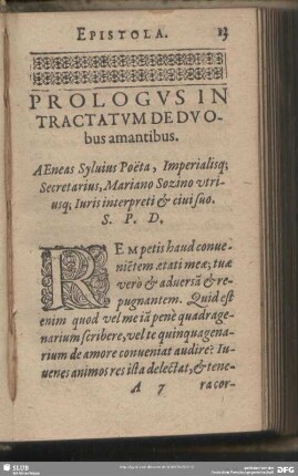 Prologus In Tractatum De Duobus amantibus