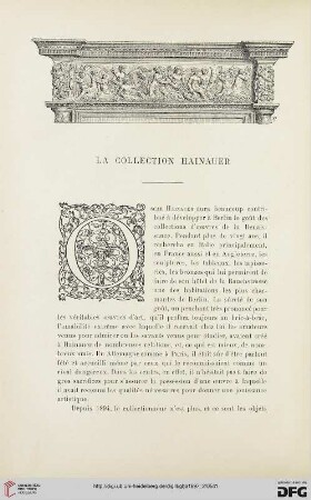 3. Pér. 18.1897: La collection Hainauer