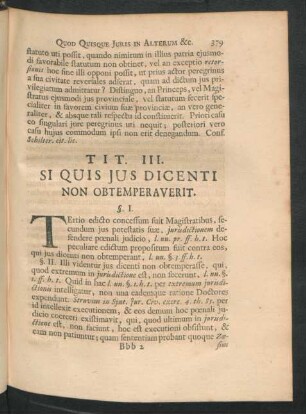 Tit. III. Si Quis Ius Dicenti Non Obtemperaverit