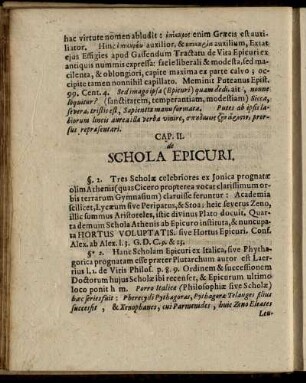 Cap. II. de Schola Epicuri.