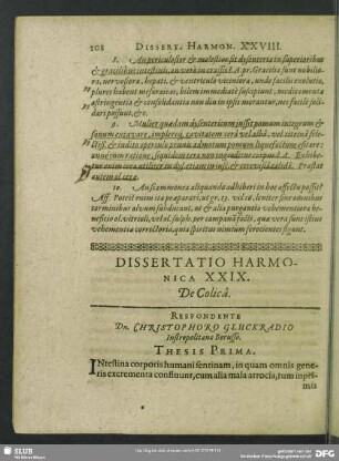 Dissertatio Harmonica XXIX. De Colica