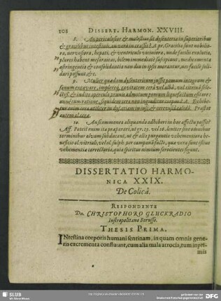 Dissertatio Harmonica XXIX. De Colica