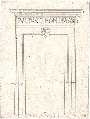 ohne Verfasserangabe; Rom (Italien); Cortile di San Damaso - Tür mit Inschrift und Wappen
