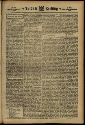 Vierte Ausgabe vom Samstag, den 28. September 1912.