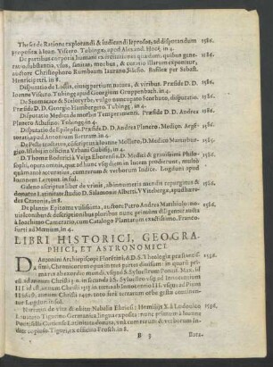Libri Historici, Geographici, et Astronomici.