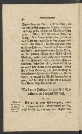 Was eine Hebamme bey dem Gebähren zu beobachten hat