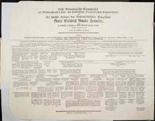 ... Genealogische Stammtafel Des durchlauchtigsten Kuhr- und Hochfürstlich-Pfalzbaierischen Gesammthauses ... : Auf die höchste Geburt der Birkenfeldischen Prinzessinn, Marie Elisabeth Amalie Francisce, welche zu Landshut in Baiern in tiefster Ehrfurcht gefeyert worden, 1
