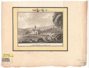 Ansicht von Schloss Schönburg von der Gegenseite, Kupferstich, 1786 : Schwarz, Karl Benjamin : Schloß Schönburg von der Gegenseite / Schwarze. - [S.l.] , 1786. - 1 Kunstbl. : getuschter Kupferst. ; 21 x 14 cm
