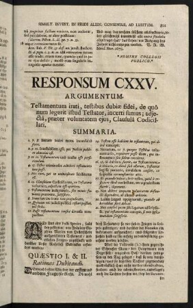 801-820, Responsum CXXV. Testam. irati, quod legisse eum non constet - Responsum CXXVI. Conjugium cum fratris vidua
