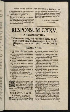 801-820, Responsum CXXV. Testam. irati, quod legisse eum non constet - Responsum CXXVI. Conjugium cum fratris vidua