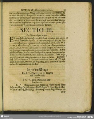 Sectio III. De Actione deprecatoria