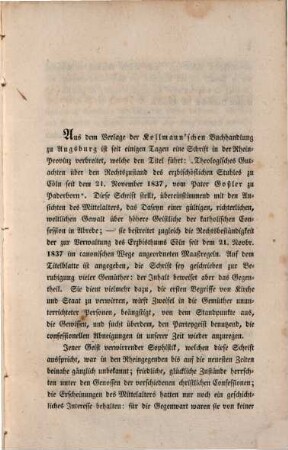 Die Rechtsgrundsätze in der erzbischöflichen Streitsache