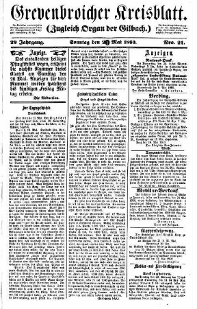 Grevenbroicher Kreisblatt. 1855-1867