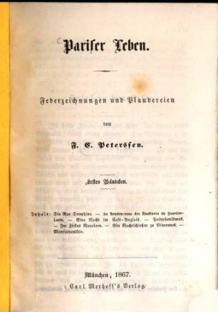 Pariser Leben : Federzeichnungen und Plaudereien, 2