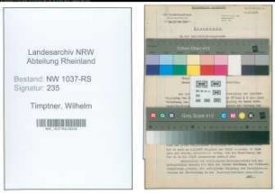 Entnazifizierung Wilhelm Timptner , geb. 17.03.1900 (Kreisobersekretaer)
