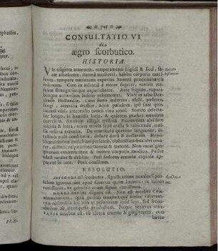 Consultatio VI de aegro scorbutico