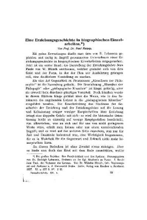 Eine Erziehungsgeschichte in biographischen Einzelarbeiten