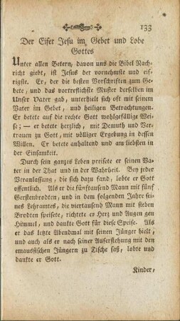 Der Eifer Jesu im Gebet und Lobe Gottes