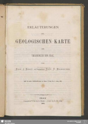 2: Erläuterungen zur geologischen Karte der Umgebungen von Prag