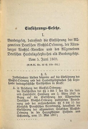 Allgemeine deutsche Wechselordnung : Textausgabe mit Anmerkungen