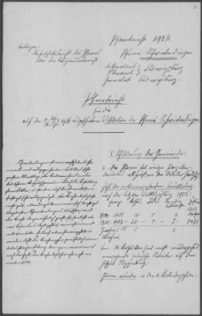 Schwieberdingen: Pfarrbericht 1926