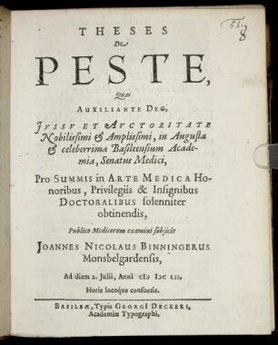 Theses De Peste
