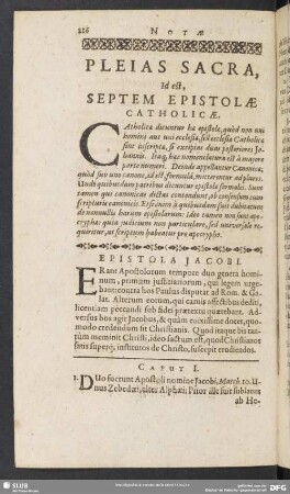 Pleias Sacra, Id est Septem Epistolae Catholicae