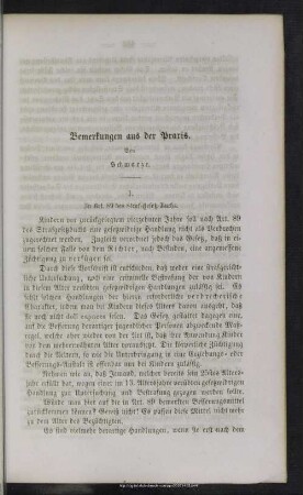 Bemerkungen aus der Praxis