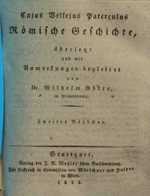 Caius Velleius Paterculus Römische Geschichte, 2