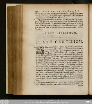 Caput Vigesimum, De Statu Gentilium.