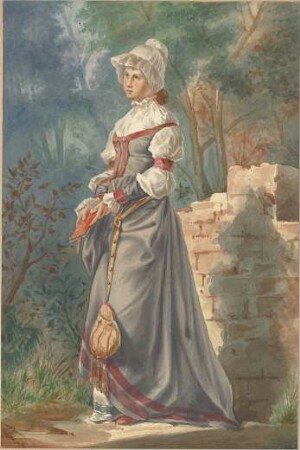 Littmann, Max; Aquarelle, Zeichnungen, Skizzen - Frau (Perspektive)