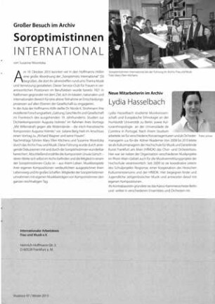 Soroptimistinnen International : Großer Besuch im Archiv