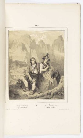 Le souvenir, Blatt 9 der Folge "Souvenirs du Tyrol, du Vorarlberg et de la haute Bavière"