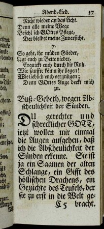 Buß-Gebeth, wegen Abscheulichkeit der Sünden