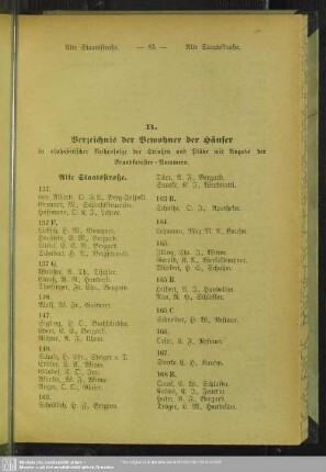 B. Häuserbuch : B. Verzeichnis der Bewohner der Häuser
