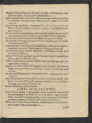 Libri Miscellanei.