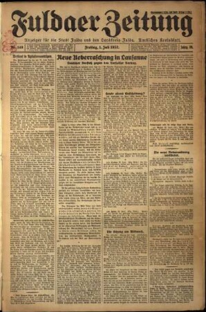 Erste Ausgabe vom Freitag, den 01. Juli 1932.