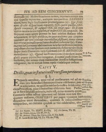 Caput V. De illis, quae in statutis ad Processum pertinent