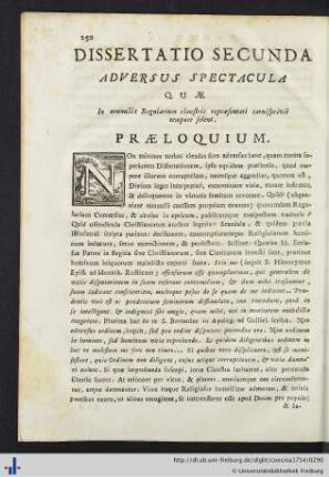 Dissertatio Secunda Adversus Spectacula