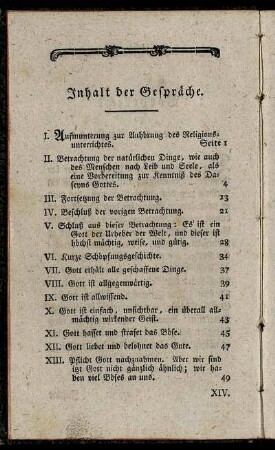 Inhalt der Gespräche.