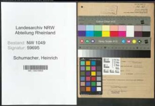 Entnazifizierung Heinrich Schumacher , geb. 13.07.1901 (Angestellter)