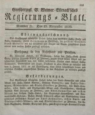Nr. 21 : 23. November 1830