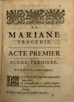 La Mariane : Tragedie